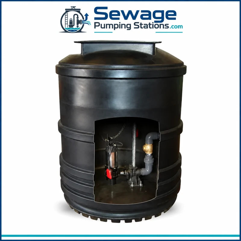 Single-pump Maxi-range tank cutaway with pump and discharge pipework